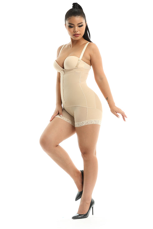 Postpartum Mid Thigh Tummy Control Shapewear Bodysuit Fajas Colombianas Postparto