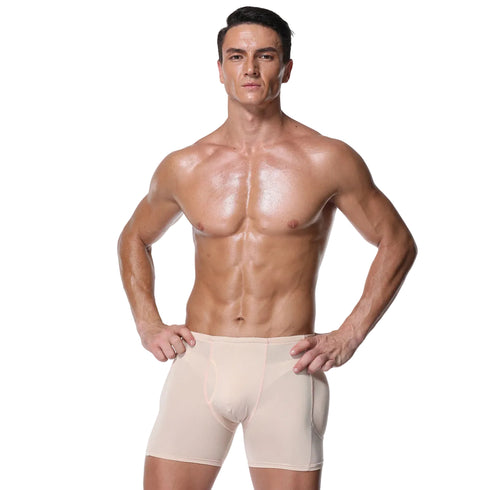 Men's Boxer Briefs Body Padded Underwear Shaper Enhance Butt Lifter Shapewear Shorts