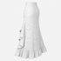 Women's Gothic Lace-Up Drawstring Tiered Ruffle Maxi Long Mermaid Pencil Skirt