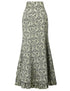 Gothic Steampunk Stitched Jacquard Long Mermaid Lace-Up Skirt