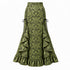Women's Gothic Lace-Up Drawstring Tiered Ruffle Maxi Long Mermaid Pencil Skirt