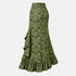 Women's Gothic Lace-Up Drawstring Tiered Ruffle Maxi Long Mermaid Pencil Skirt