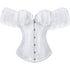 Women Corset Top with Lace Sleeve Bustier Waist Cincher Costume Tops