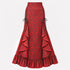 Women's Gothic Lace-Up Drawstring Tiered Ruffle Maxi Long Mermaid Pencil Skirt
