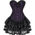 Women Corset Dress Gothic Corset Skirt Set Burlesque Dress Costume