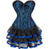 Women Corset Dress Gothic Corset Skirt Set Burlesque Dress Costume