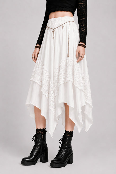Womens Renaissance Skirt Asymmetrical Flowy Goth Skirt