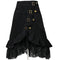 Women's Steampunk Gothic Clothing Vintage Cotton Black Lace Skirts