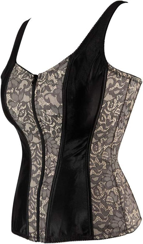 Fashion Women Waist Cincher Overbust Brocade Vest Corset