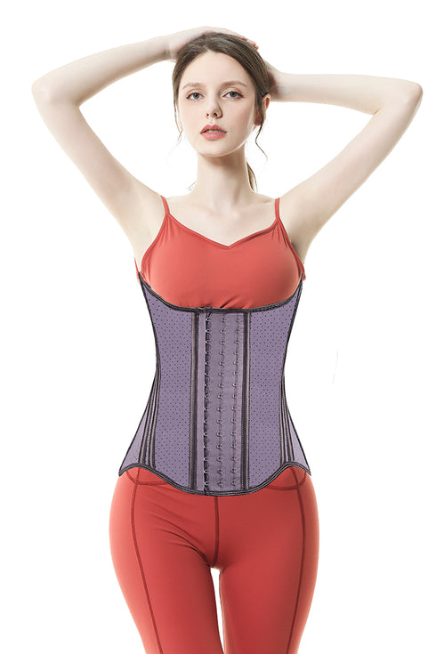 Breathable Latex Waist Trainer for Women 19 Steel Boned Underbust Body Shaper Fajas