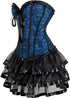 Women Corset Dress Gothic Corset Skirt Set Burlesque Dress Costume