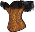 Women Corset Top with Lace Sleeve Bustier Waist Cincher Costume Tops