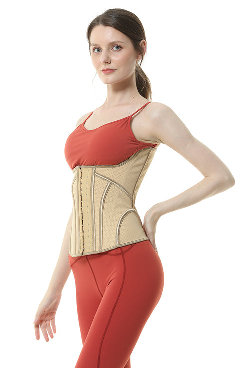 Women Breathable Latex Waist Trainer 19 Steel Boned Underbust Body Shaper Fajas