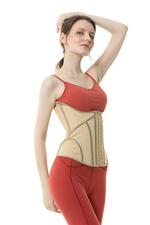 Women Breathable Latex Waist Trainer 19 Steel Boned Underbust Body Shaper Fajas