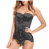 Long Torso Corset Satin Overbust Steel Boned Corselet Gothic Korse Black