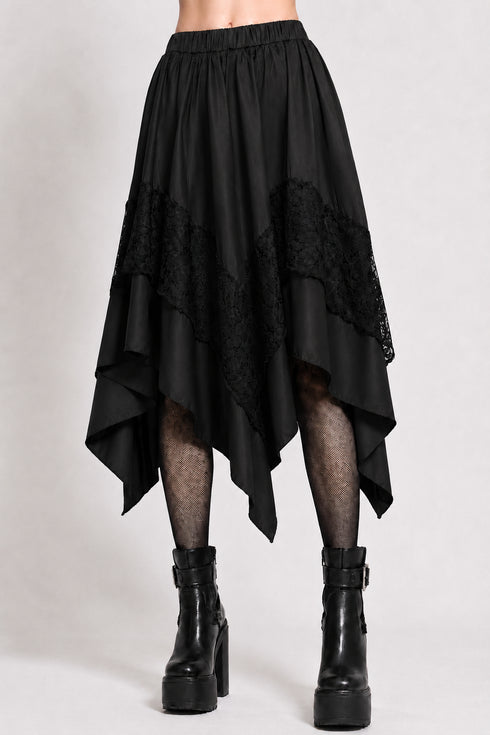 Womens Renaissance Skirt Asymmetrical Flowy Goth Skirt