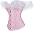 Women Corset Top with Lace Sleeve Bustier Waist Cincher Costume Tops