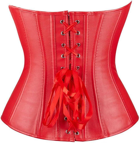Cool Artificial Leather PU Tunic Belly Overbust Corset
