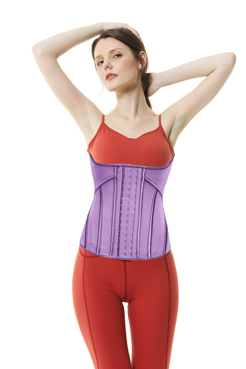 Women Breathable Latex Waist Trainer 19 Steel Boned Underbust Body Shaper Fajas