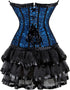 Women Corset Dress Gothic Corset Skirt Set Burlesque Dress Costume