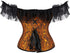 Women Corset Top with Lace Sleeve Bustier Waist Cincher Costume Tops