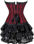 Women Corset Dress Gothic Corset Skirt Set Burlesque Dress Costume