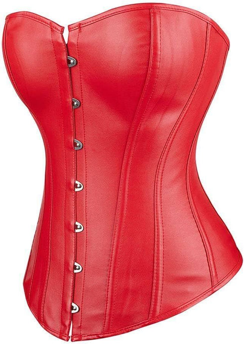 Cool Artificial Leather PU Tunic Belly Overbust Corset