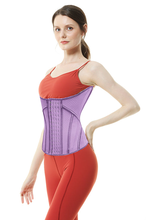 Women Breathable Latex Waist Trainer 19 Steel Boned Underbust Body Shaper Fajas