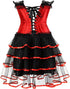 Corset Dresses Overbust Corset Skirt Set Moulin Rouge Showgirl Saloon Girl Costume Clubwear
