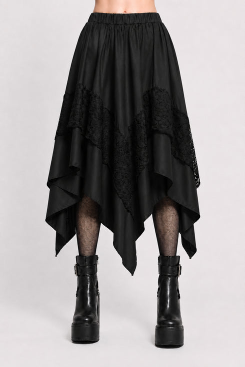 Womens Renaissance Skirt Asymmetrical Flowy Goth Skirt