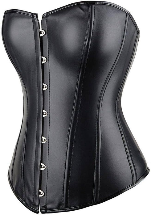 Cool Artificial Leather PU Tunic Belly Overbust Corset