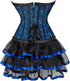 Women Corset Dress Gothic Corset Skirt Set Burlesque Dress Costume