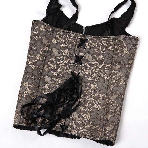 Fashion Women Waist Cincher Overbust Brocade Vest Corset