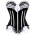 Stripe Bowknot Satin Lace Trim Bodice Overbust Corset