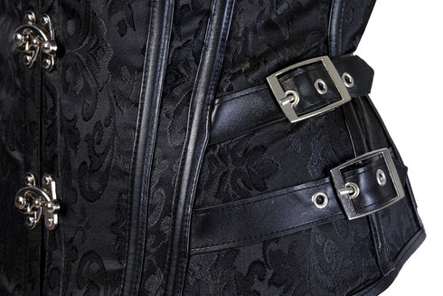 Women Faux Leather Steampunk Carnival Party Bustiers Corset Top