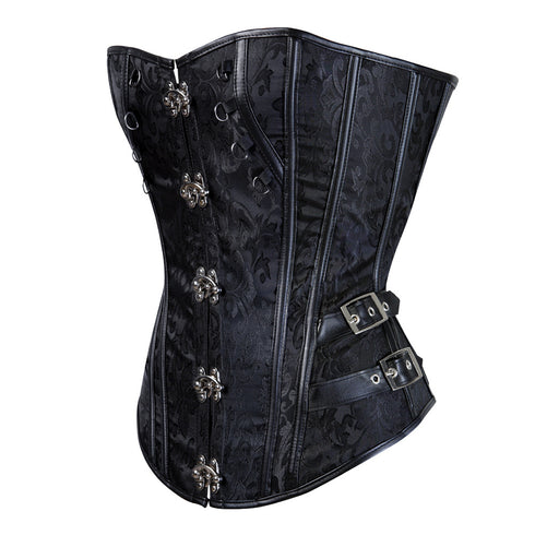 Women Faux Leather Steampunk Carnival Party Bustiers Corset Top