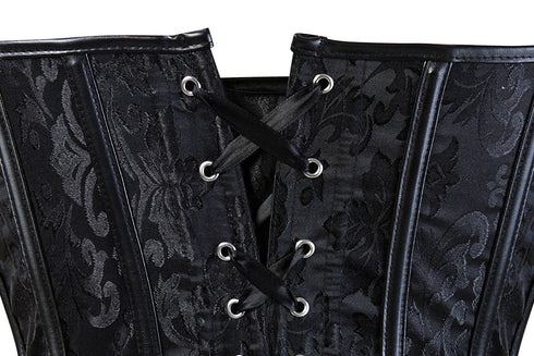 Women Faux Leather Steampunk Carnival Party Bustiers Corset Top