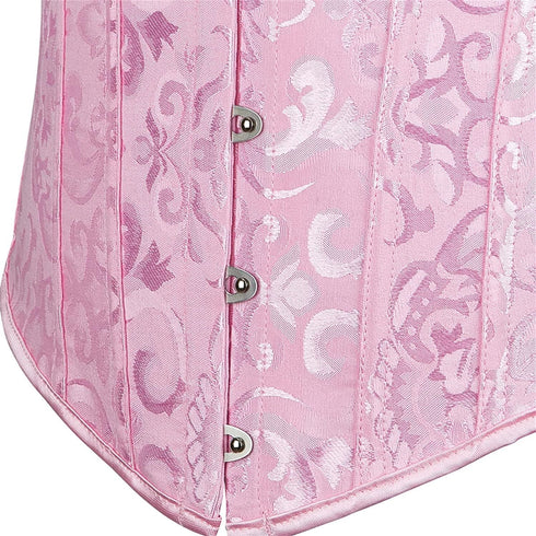 Women Corset Top with Lace Sleeve Bustier Waist Cincher Costume Tops