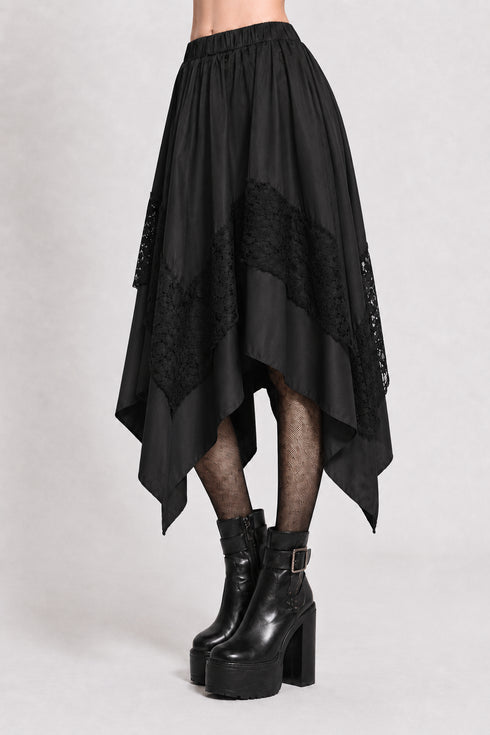 Womens Renaissance Skirt Asymmetrical Flowy Goth Skirt