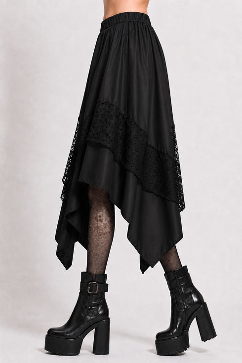 Womens Renaissance Skirt Asymmetrical Flowy Goth Skirt