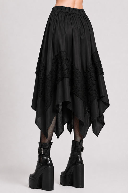 Womens Renaissance Skirt Asymmetrical Flowy Goth Skirt