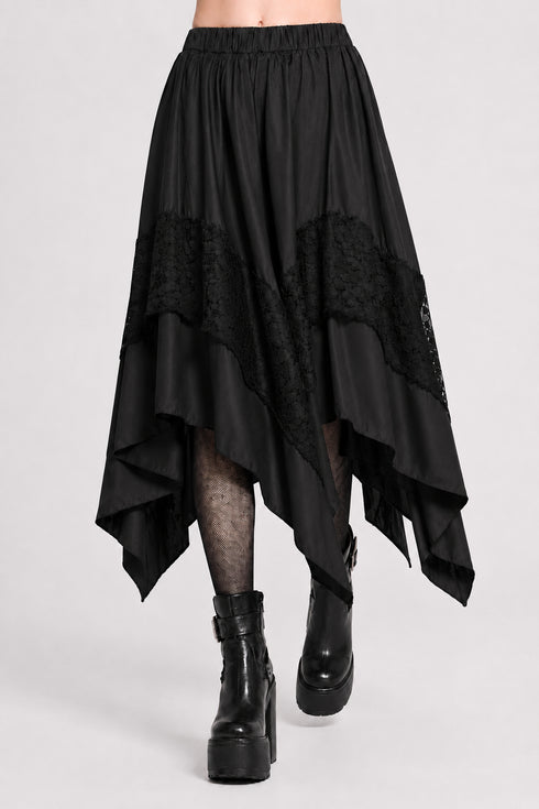 Womens Renaissance Skirt Asymmetrical Flowy Goth Skirt