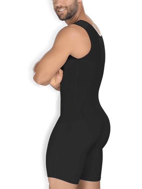 Men Body Shaper Tummy Control Jumpsuit Adjustable Shapewear Open Crotch Bodysuit
