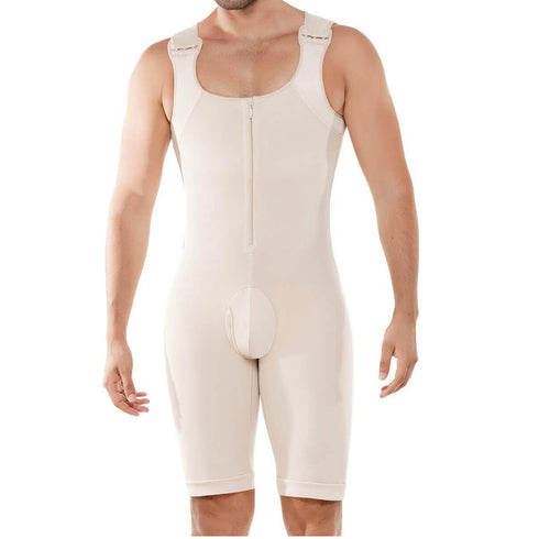 Men's Full Body Shaper Compression Abs Abdomen Shapewear with Zipper Breathable