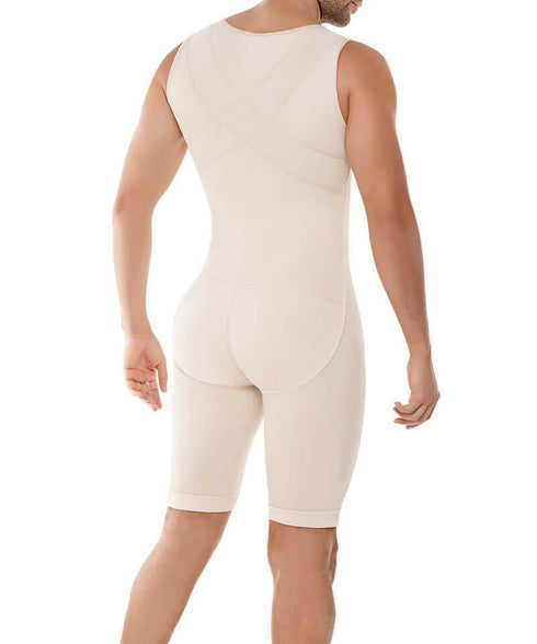 Men's Full Body Shaper Compression Abs Abdomen Shapewear with Zipper Breathable
