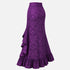 Women's Gothic Lace-Up Drawstring Tiered Ruffle Maxi Long Mermaid Pencil Skirt