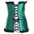 Beauty Floral Trim Burlesque Lace Up Overbust Corset
