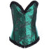 Beauty Floral Trim Burlesque Lace Up Overbust Corset