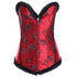 Beauty Floral Trim Burlesque Lace Up Overbust Corset