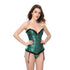 Beauty Floral Trim Burlesque Lace Up Overbust Corset